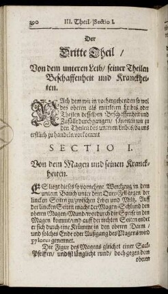 Der Dritte Theil / Von dem unteren Leib/ seiner Theilen Beschaffenheit und Kranckheiten