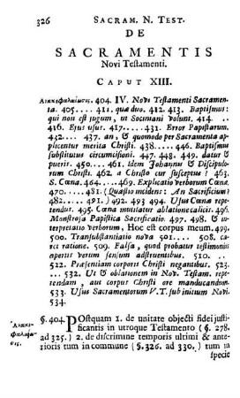 De Sacramentis Novi Testamenti. Caput XIII.