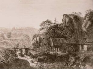 Landschaft mit Wassermühle : Landschaft mit Wassermühle, Christoph Nathe, um 1800
