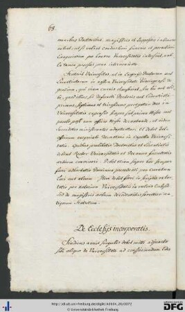 [S. 68] De ecclesiis incorporates