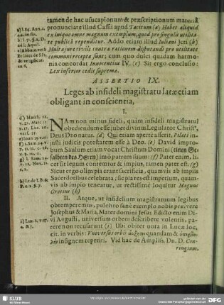 Assertio IX. Leges ab infideli magistratu latae etiam obligant in conscientia