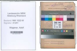 Entnazifizierung Adolf Wagener , geb. 09.01.1911 (Bahnbeamter)