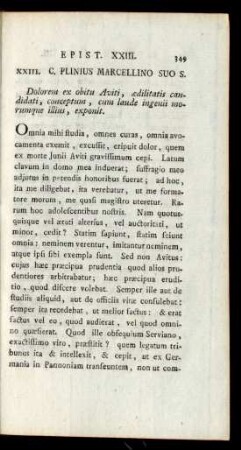 XXIII. C. Plinius Marcellino Suo S.