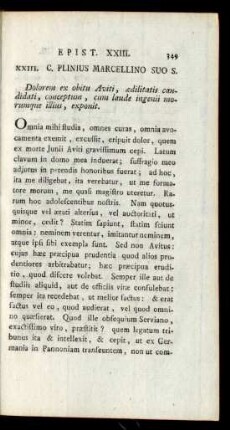 XXIII. C. Plinius Marcellino Suo S.