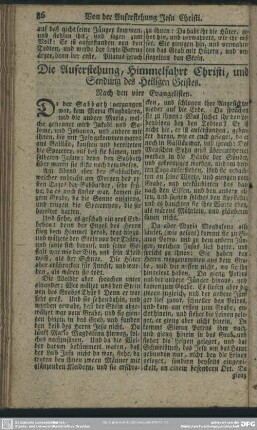 Die Auferstehung, Himmelfahrt Christi, und Sendung des Heiligen Geistes