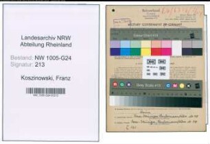 Entnazifizierung Franz Koszinowski , geb. 27.06.1904 (Fahrer)