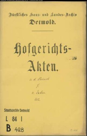 von dem Brinck, Albrecht gegen Brüder Simon und Johann von Exter - Schuldforderung