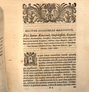 Oratio qva qvam mirabiles sint qvamqve necessariae in animalibvs parvitates