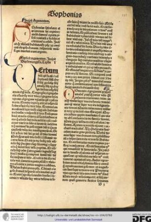 Incipit Sophonias propheta. Capitulum I.