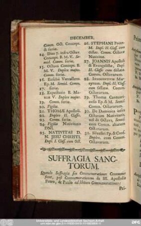 Suffragia Sanctorum.