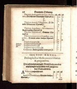 Sectio XXVIII. De simplicibus Medicamentis solutiuis & purgantibus. Der achtundzwantzigste Unterscheidt/ von den einfächtigen laxierenden und purgierenden Medicamenten