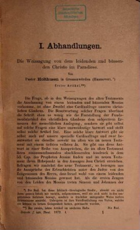 Zeitschrift für die gesammte lutherische Theologie und Kirche. 33, 33. 1872