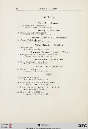 Nachtrag (Nr. 138 - 148)