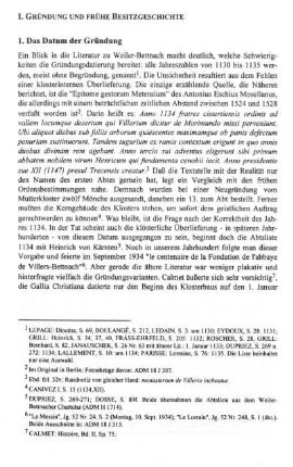I. Gründung und frühe Besitzgeschichte