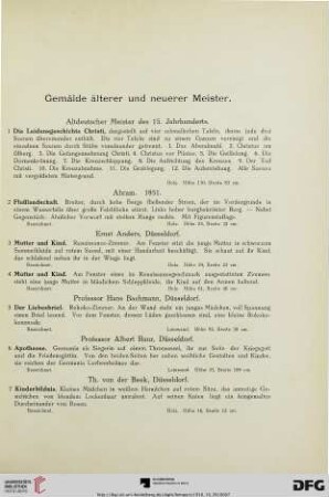 Gemälde älterer und neuerer Meister (Nr. 1-316)