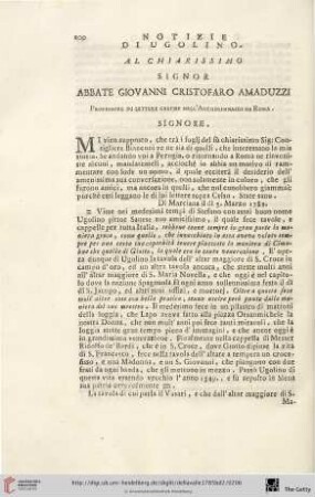 Notizie di Ugolino. Al chiarissimo Signor Abbate Giovanni Cristofaro Amaduzzi