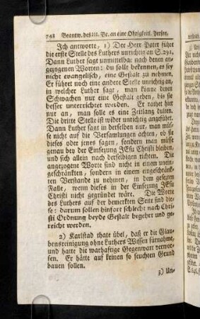 748-752, Ich antworte, I. Der Herr Pater fuehre die erste Stelle ...