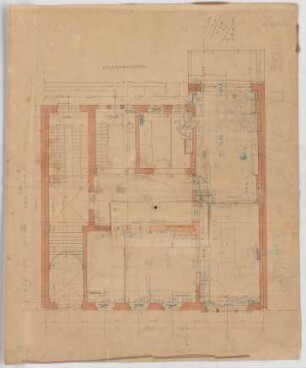 Thiersch, Friedrich von; München, Türkenstr.; Haus Neresheimer - 1. Variante - Grundriss EG