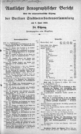 Sitzung 24., 9. Juni 1925