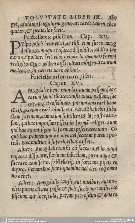 Frictellae in formam piscis. Caput XVI.