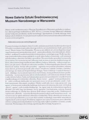 Nowa Galeria Sztuki Średniowiecznej Muzeum Narodowego w Warszawie