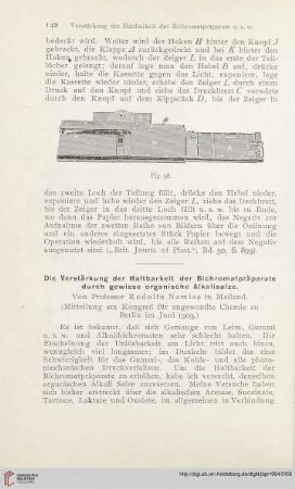 18: Die Verstärkung der Haltbarkeit der Bichromatpräparate durch gewisse organische Alkalisalze