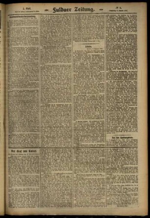 Zweite Ausgabe vom Donnerstag, den 09. Januar 1913.
