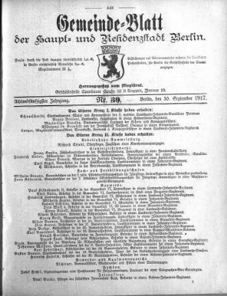 1917,39: Nr. 39, 30. September 1917