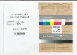Entnazifizierung Heinrich Hecker , geb. 10.12.1899 (Polizei-Meister)