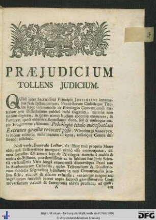 Praejudicium Tollens Judicium.