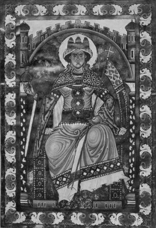 Evangelien für die Festtage — Thronende Ecclesia, Folio 39verso