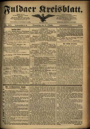 Ausgabe vom Donnerstag, den 18. Oktober 1906.