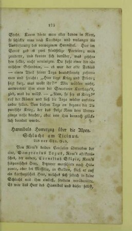 Hannibals Heereszug ueber die Alpen. Schlacht am Ticinus. 218 vor Chr. Geb