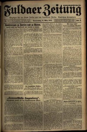 Erste Ausgabe vom Donnerstag, den 31. März 1932.