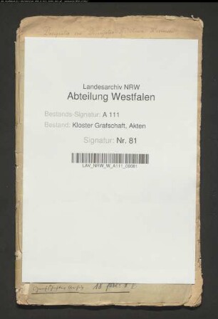 Verzeichnis der Einkünfte und Güter der Pastorat und der St. Annen-Vicarie, Nachlaßinventar des Pastors Columban Weddepols