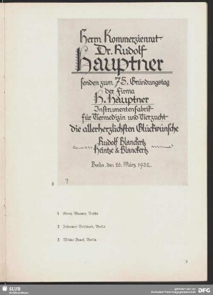 Herrn Kommerzienrat Dr. Rudolf Hauptner