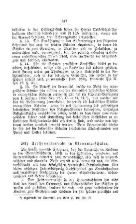 Zeichenunterricht in Elementarschulen : [V. Elementarschulwesen]