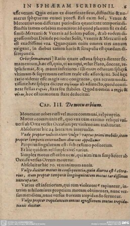 Cap. III. De motu orbium.