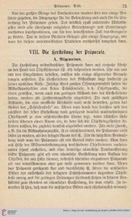 Die Herstellung der Präparate