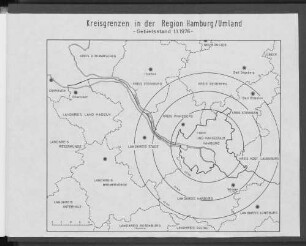 Kreisgrenzen in der Region Hamburg/Umland -Gebietsstand 1.1.1976-