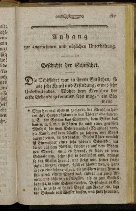 Anhang zur angenehmen und nüzlichen Unterhaltung.