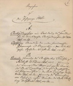 Register zu dem Jahrgange 1861