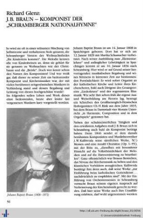 J.B. Braun – Komponist der „Schramberger Nationalhymne“.