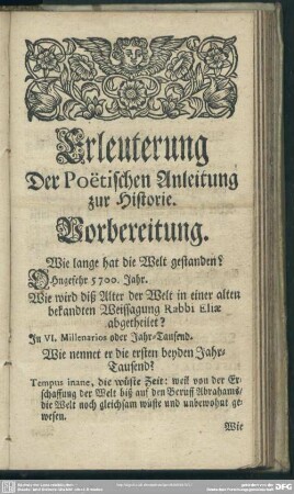 Erleuterung Der Poetischen Anleitung zur Historie