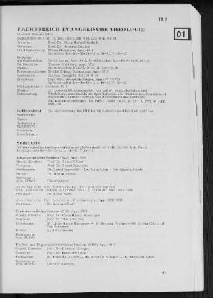Fachbereich Evangelischen Theologie