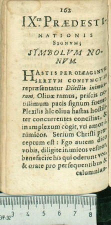 IX.m Prædestinationis Signvm; Symbolvm Nonvm.