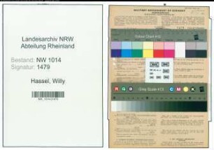 Entnazifizierung Willy Hassel , geb. 08.09.1915 (Kaufmann)
