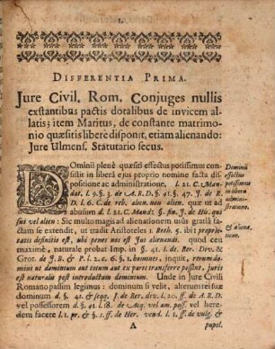 Fasciculus differentiarum iuris civilis Romani et i. statuarii Liberae S. R. I. Reipublicae Ulmensis, speciminis inauguralis loco