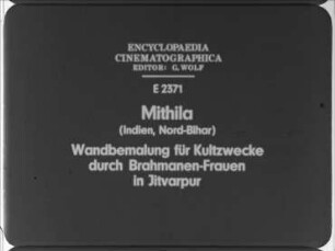 Mithila (Indien, Nord-Bihar) - Wandbemalung für Kultzwecke durch Brahmanen-Frauen in Jitvarpur