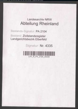 Sterberegister Solingen